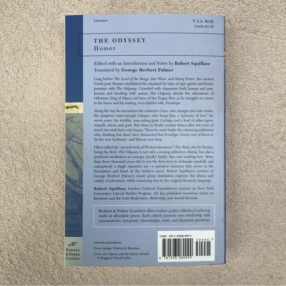 The Odyssey by Homer Barnes & Noble Classics Paperback Book-2003-Literature-NYC - Picture 5 of 7